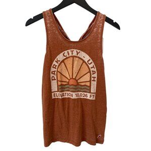 League 91 Burnout Racerback Tank Womens Medium Park City Utah Acorn Graphic NEW
